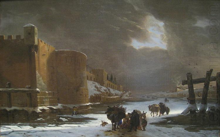 Frozen Moat Outside City Walls, Jan Asselijn